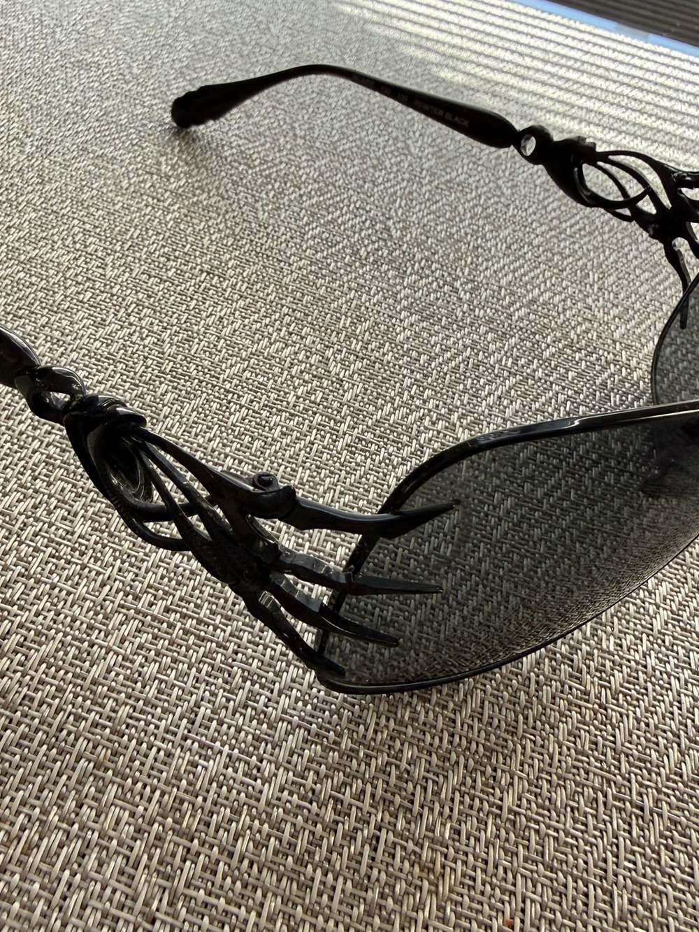 Women's Black Sunglasses with Decorative Temple Detail